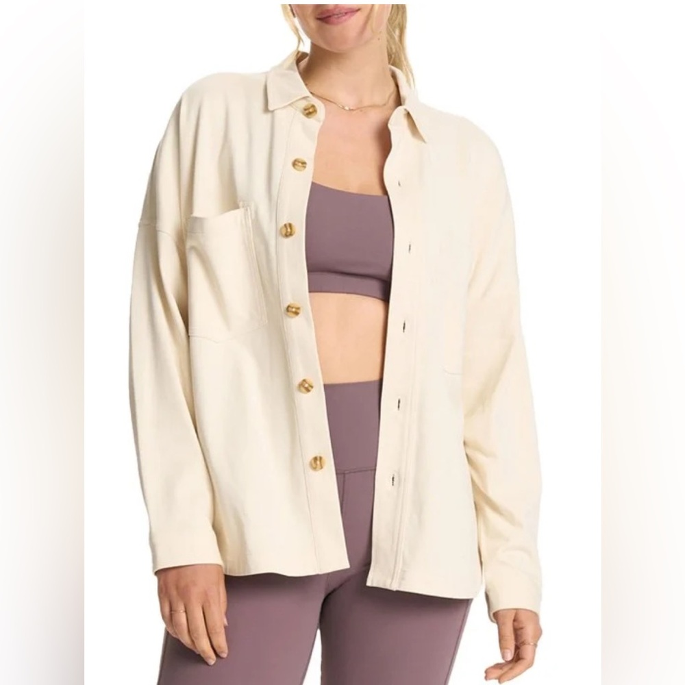 Vuori Mackenzie Shirt Jacket Washed Cream M/L